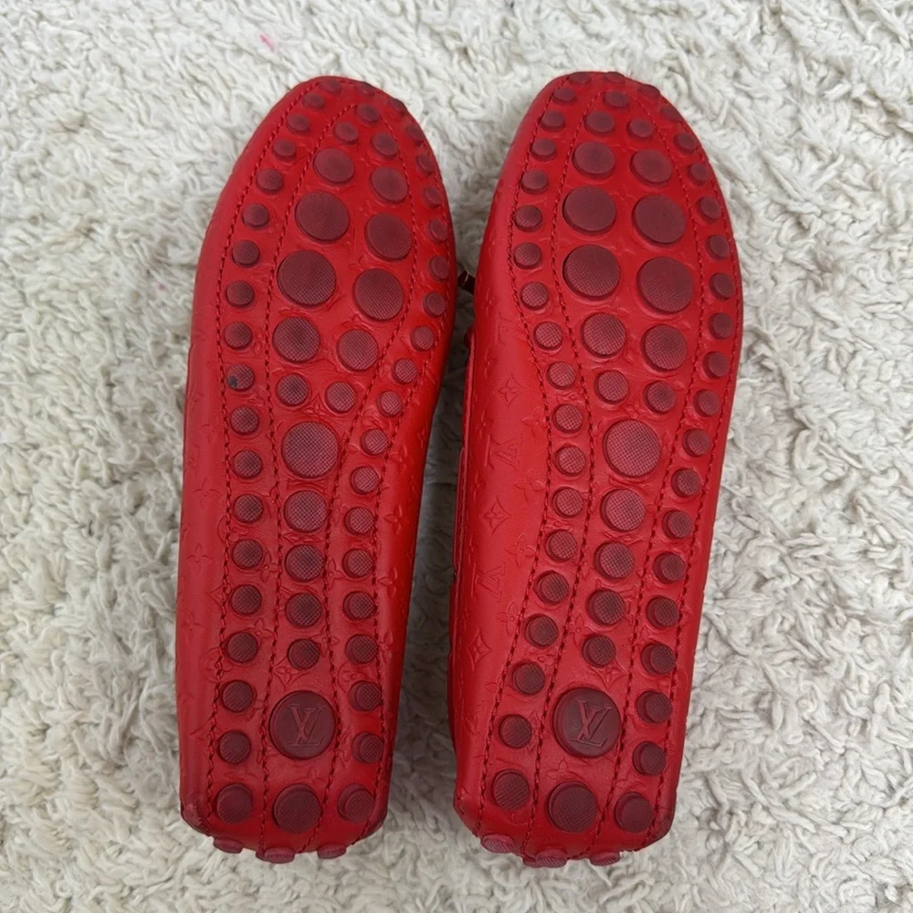 Louis Vuitton Gloria Leather Flats Size 38.5 Red‎ Women’s - Picture 10 of 11